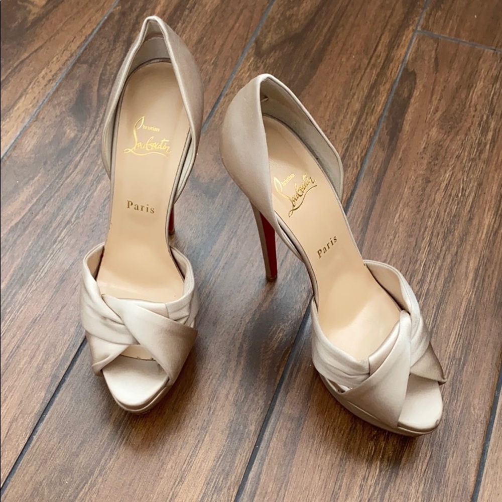 Christian Louboutin Platform Satin Evening Shoe